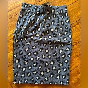 LOFT Leopard Print Pencil Skirt in Grey